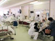 Rescued patients undergoing  hemodialysis at Kesennuma-City Hospital